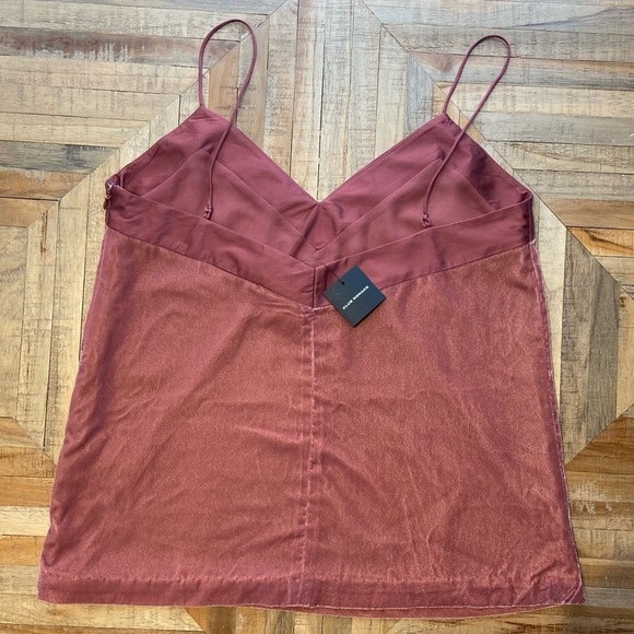 Club Monaco Old Rose Velvet Combo Cami Shirtless Top - Picture 5 of 8